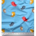 thumbnail image 1 of Soimoi Poly Georgette Fabric Bird Clip Art Printed Fabric 1 Yard 42 Inch Wide, 1 of 3