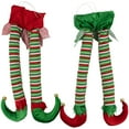 thumbnail image 7 of Northlight Striped Plush Elf Legs Christmas Decorations - 19" - Red and Green - Set of 2, 7 of 7