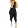 thumbnail image 6 of Women's Loose Sleeveless Jumpsuits Capris Spaghetti Strap Harem Capri Pants Casual Romper Overalls Summer Outfits (L, Black), 6 of 7