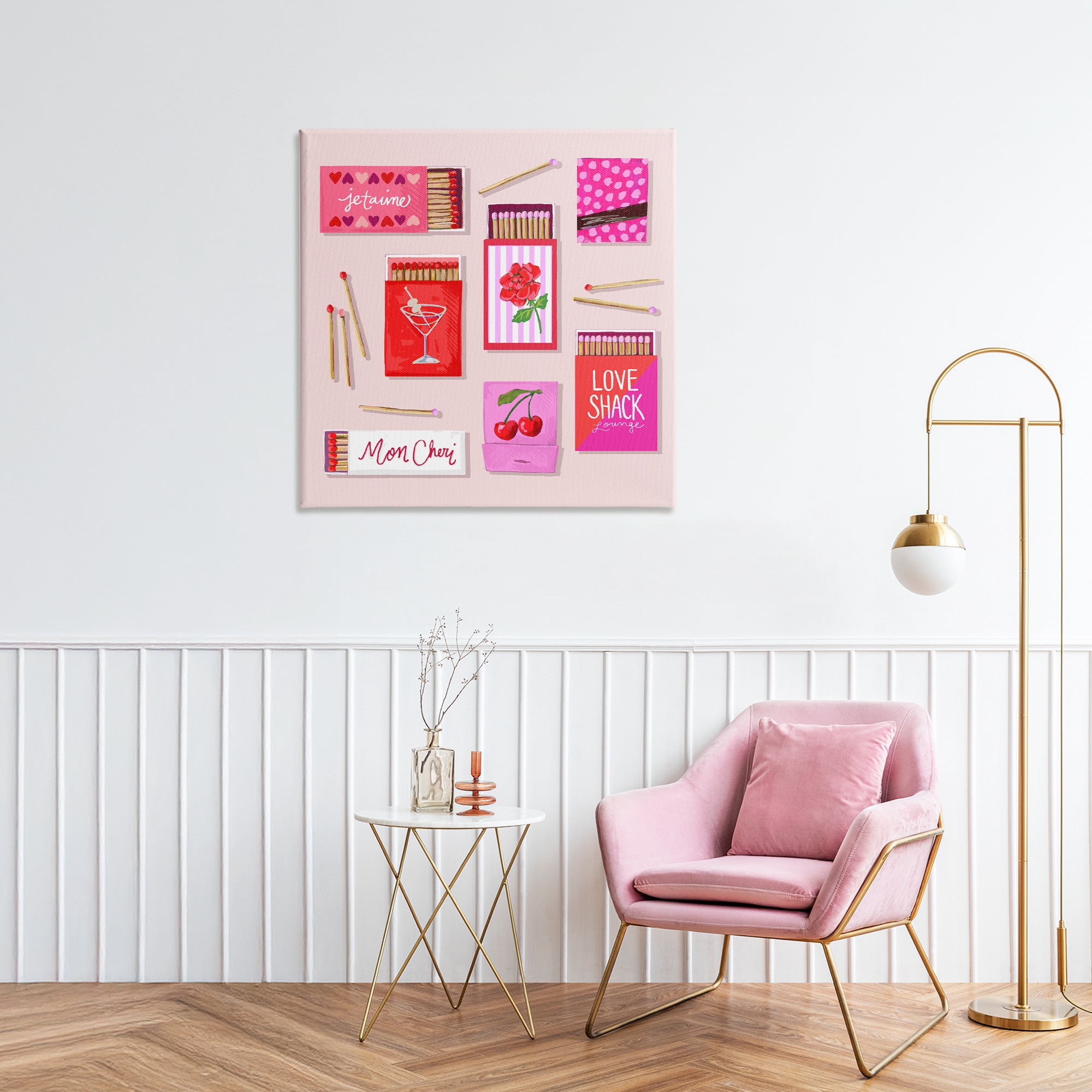 Stupell Industries Je T'aime Romantic Matchbox Set Canvas Wall Art, design by Rachael Reese
