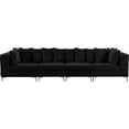thumbnail image 3 of Meridian Furniture Tremblay Black Velvet Modular Sofa, 3 of 4