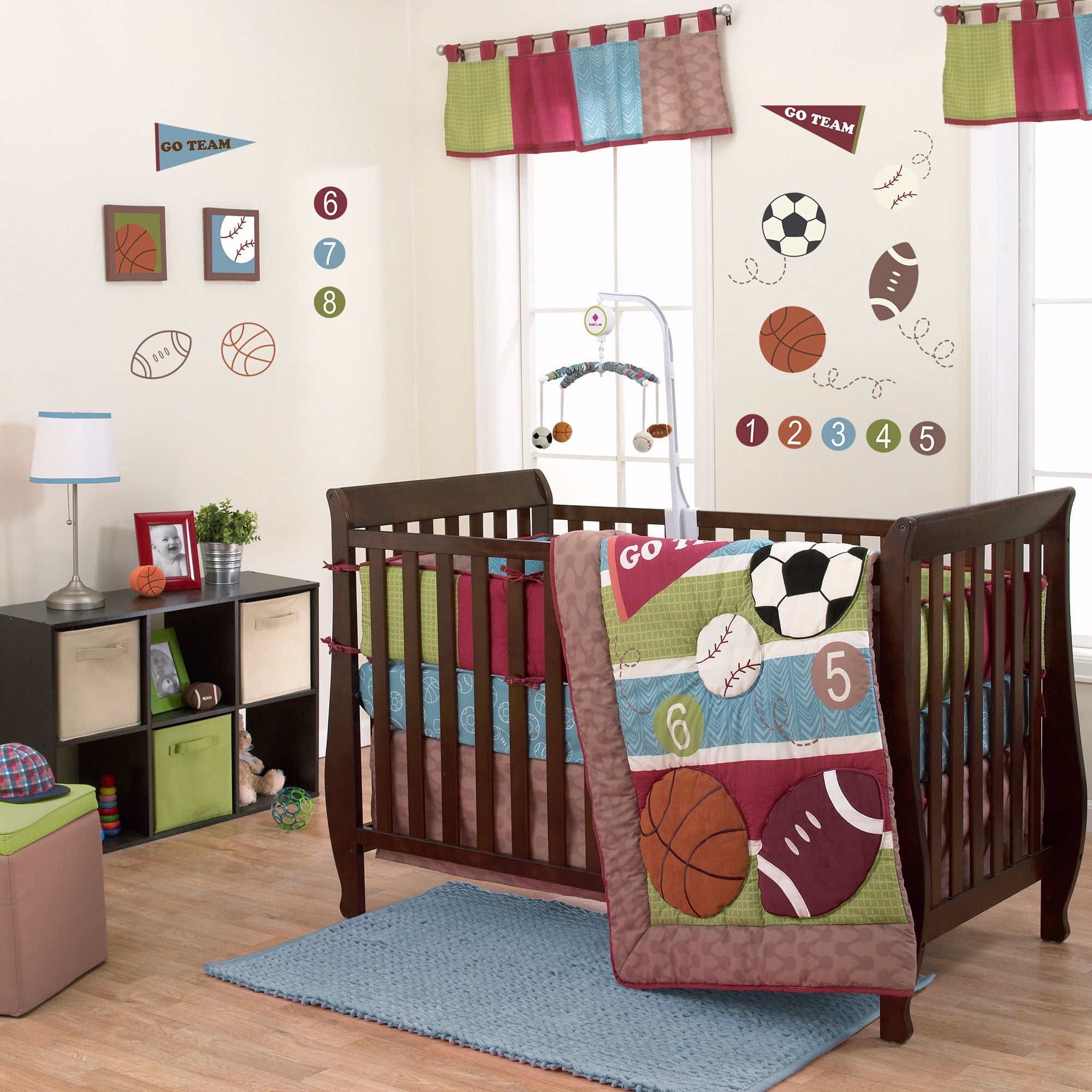 sports theme crib bedding