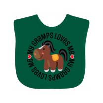 Inktastic My Gramps Loves Me Childs Horse Boys or Girls Baby Bib