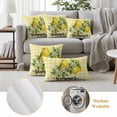 thumbnail image 5 of Pack of 2 Yellow Lemon Outdoor Pillow Covers Decorative, Waterproof Pillow Protector, Summer Farmhouse Fruits Birds Leaves Plaid Throw Pillowcases Accent Cushion Cases for Patio Couch Sofa 18"x18", 5 of 8