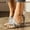 White, variant on UTTOASFAY Womens Shoes Open-Toed Snake Print Roman Shoes Fish Mouth Side Hollow High Heels