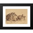 thumbnail image 2 of Rembrandt van Rijn 18x13 Black Modern Framed Museum Art Print Titled - Two Thatched Cottages with Figures at a Window (1640), 2 of 5