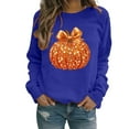 thumbnail image 4 of Uoodti Oversized Long Sleeve Crewneck Sweatshirts for Women Thanksgiving Cute Graphic Pullover Loose Drop Shoulder Gift Tunic Tops, 4 of 5