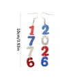 thumbnail image 3 of UJMNHYGT Patriotic 4th of July Earrings for Women, Glitter 1776 2026 American Flag Dangle Drop Earrings, USA 250th Anniversary Red White Blue Stars Stripes Acrylic Heart Jewelry Gift, 3 of 5