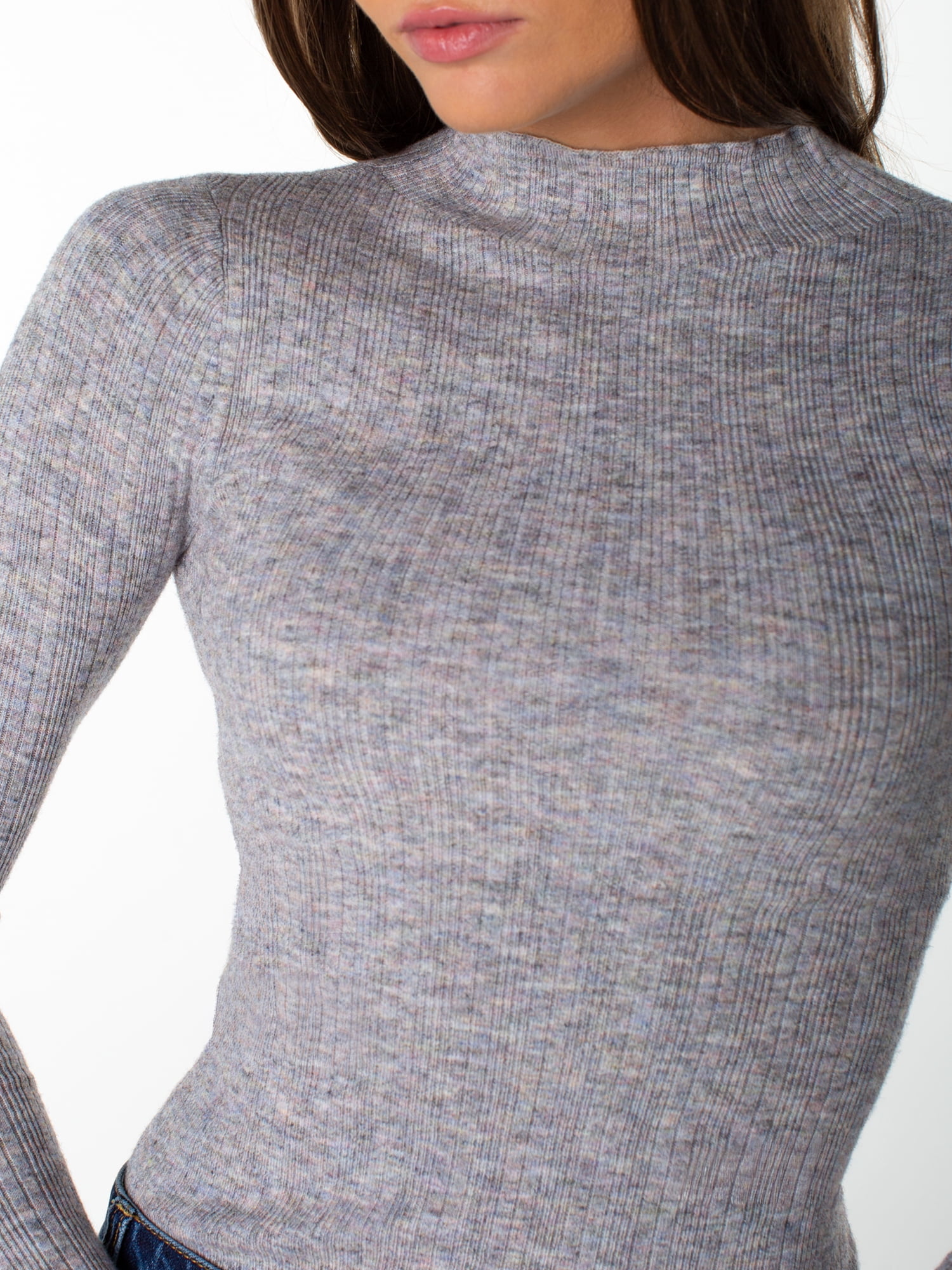 Celebrity Pink Women's and Women's Plus Long Sleeve Mockneck Sweater Top, Sizes XS-4X