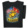 thumbnail image 2 of Collections Etc Unisex Double Flag Military T-shirt Marines Medium, 2 of 4