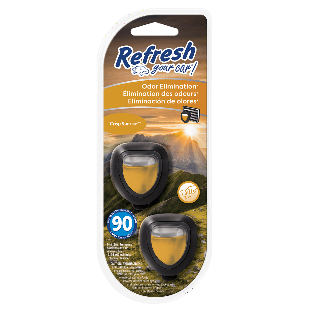 Refresh Your Car! Air Freshener, Crisp Sunrise, 2 Pack