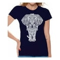 thumbnail image 1 of Awkward Styles Elephant T-Shirt for Women Patterned Shirts for Ladies Women Fashion Collection Tracery Tshirt for Mom Indian Pattern T-Shirt for Her Gifts for Wife Elephant Shirts Animal T-Shirt, 1 of 4