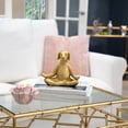 thumbnail image 3 of Seated Dog Figurine Sculpture for Home and Bathroom Decor - Meditation Statue for Office and Room - Glam Ornament Display for Living Room, Shelf and Coffee Table Decor - 7", Gold, 3 of 12