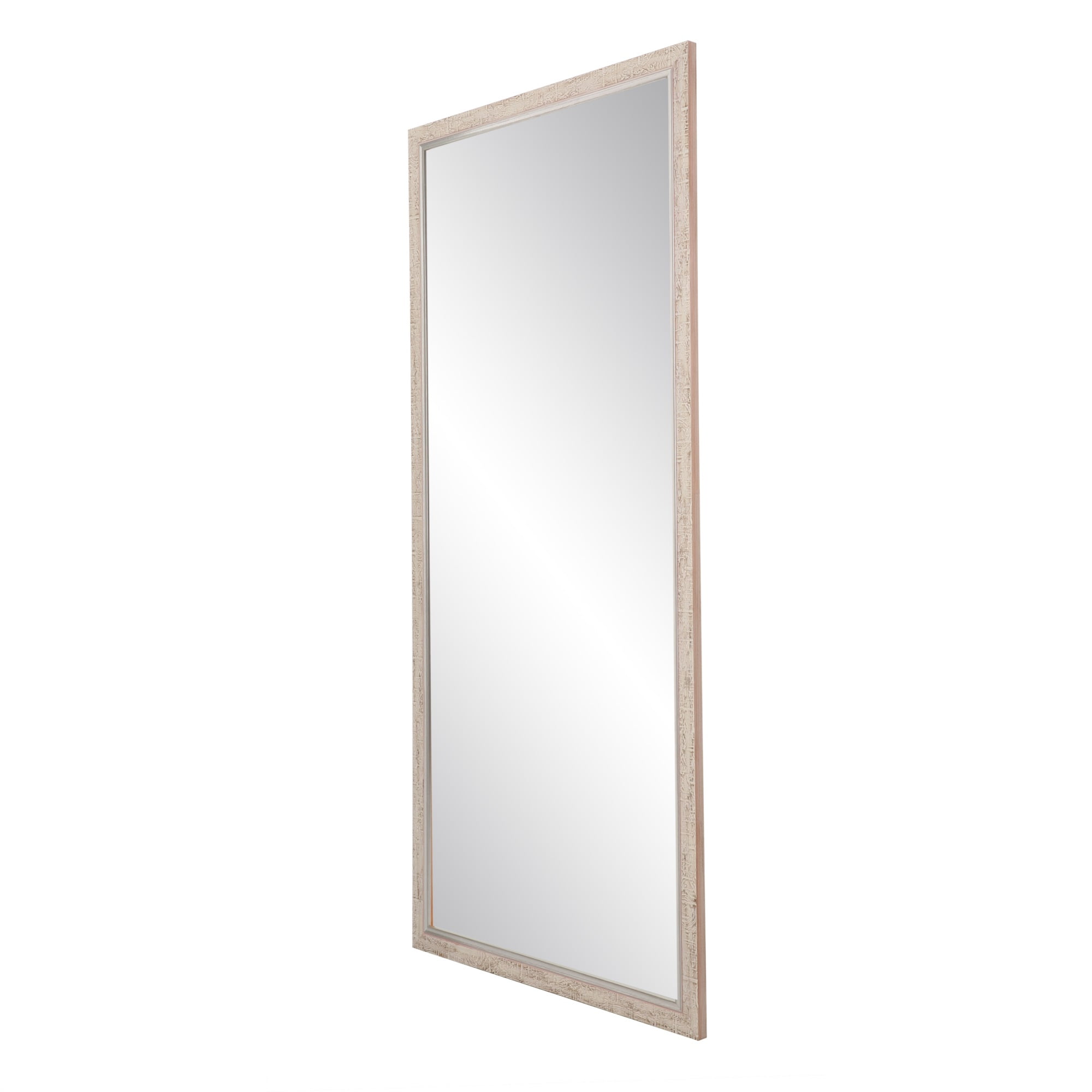 BrandtWorks Silver and Cream Aspen Floor Mirror