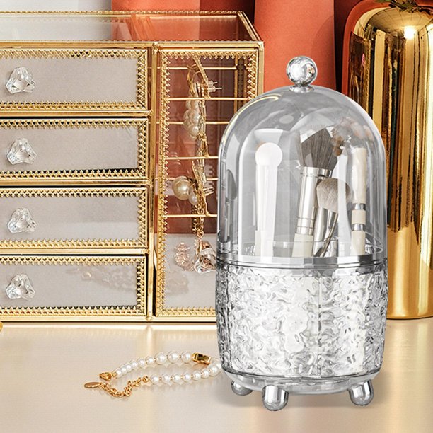 Soporte para brochas de maquillaje, organizador cosmético giratorio de 360 degree para tocador de escritorio, hogar Claro Yinane Titular de la pluma