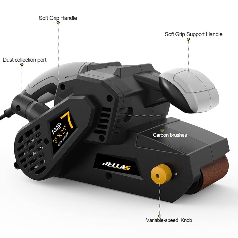 SKYSHALO 7 AMP Belt Sander, 3 In. X 21 In. Belt Sanders For Woodworking With 6 Speeds 152 320 M Min Bench Corded Sander Machine Dssgjs70amp3xm17ov1 Sk0224 SKYSHALO 7 AMP Belt Sander, 3 In. X 21 In. Belt Sanders For Woodworking With 6 Speeds 152 320 M Min Bench Corded Sander Machine Dssgjs70amp3xm17ov1 Sk0224