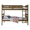 thumbnail image 5 of Home Design Exeter Twin Over Twin Solid Wood Bunk Bed Frame with Guardrails and Ladder, Brown, Easy Assembly, 5 of 11
