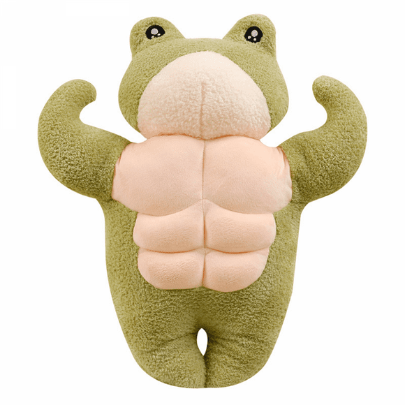 Cute Green 3D Muscle Frog Plush Toy Soft, Huggable,Lovely Super Soft Green Muscle Frog Plush,Funny Huggable,Stuffed Froggy Dolls,Adorable Plush Frog for Kids 21.6in