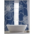 thumbnail image 5 of Blue Flowers Sheer Curtains 108 Inch Length 2 Panels Set Window Treatments, Spring Floral Botanical Modern Art Rod Pocket Semi Curtains for Living Room/Bedroom/Kitchen Décor, 104"W x 108"L, 5 of 7