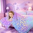 thumbnail image 4 of meiyoeat Pastel Rainbow Leopard Print 7Pcs Queen Bedding,Colorful Animal Pattern Bedding Comforter Set Queen For Girl,Reversible, 4 of 7