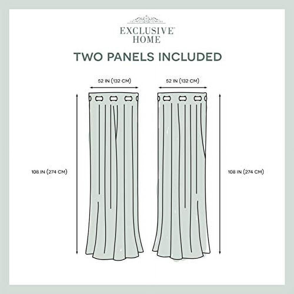 Exclusive Home Kochi Light Filtering Linen Blend Grommet Top Curtain Panel Pair, 54"x108", Dove Grey