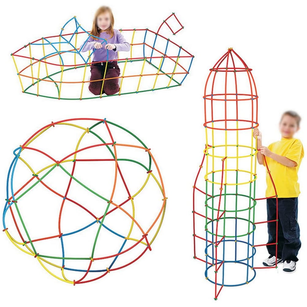 Interlocking Kids DIY Interlocking Building Construction Toy Set Early Learning Plastic Engineering Building Blocks Sticks