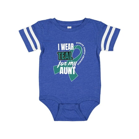 

Inktastic I Wear Teal For My Aunt Ovarian Cancer Awareness Gift Baby Boy or Baby Girl Bodysuit
