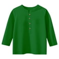 thumbnail image 4 of Efsteb Girls Long Sleeve Shirts Loose Fashion Button V Neck Dressy Casual Blouses Casual Comfy Cute Tops Solid Color Blouses (Green,11 Years), 4 of 5