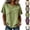 09# Green, variant on Womens Summer Gauze Tops Linen Raw Edge V Neck Short Sleeve Tees Blouse Beach Vacation Tunic Tops White L