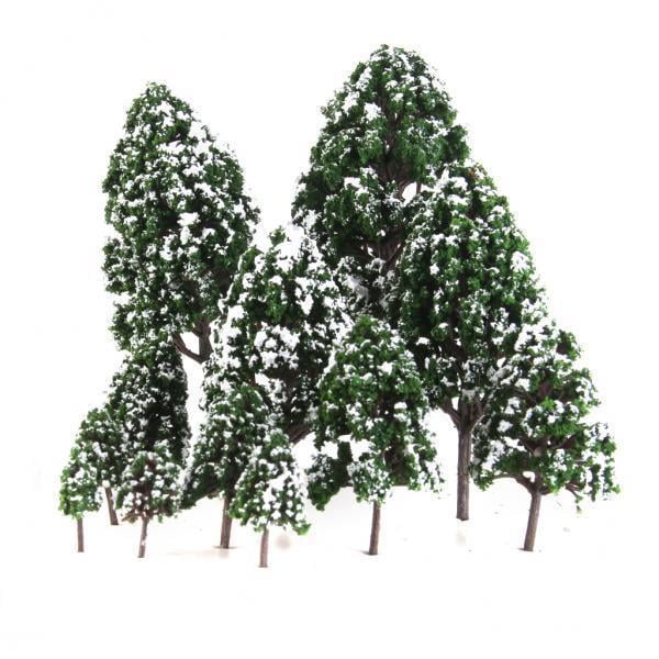 3x 12 árboles de Paisaje de Nieve de Invierno Modelo de Tren Parque Ferroviario Disposición 2,5-16 Cm Baoblaze Modelo