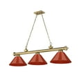 thumbnail image 5 of Z-Lite Cordon 3 Light Billiard, Steel Frame, Red Shade Color, 5 of 8