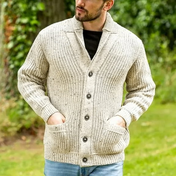 ZKCCNUK Men's Fashi Autumn And Winter Round Neck Pullover Lg Sleeve Pullover Knit Sweater Jacket