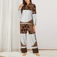 thumbnail image 3 of Kll Coffee Cafe Cup Print Women'S Long Sleeve Pajamas With Pants Sleepwear Loungewear 2 Set-Xx-Large, 3 of 9