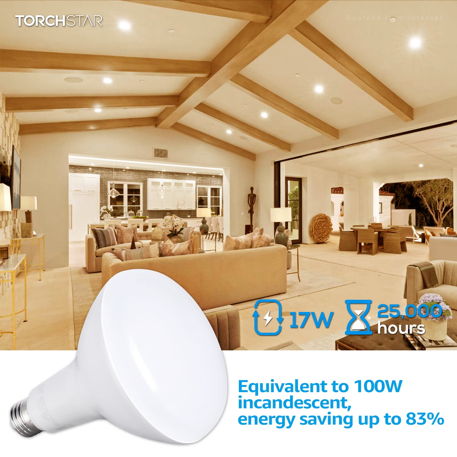 12 Pack BR40 LED Light Bulbs, 17W=100W, 1400lm, Dimmable, E26 Base, Indoor Flood Light for Cans, Recessed Kit, 3000K Warm White