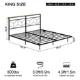 thumbnail image 2 of Base Cama Flotante - con Luces LED Ajustables, Plataforma de Metal con Listones de Acero Resistente con Soporte, no Necesita somier, fácil de Montar, 2 of 8