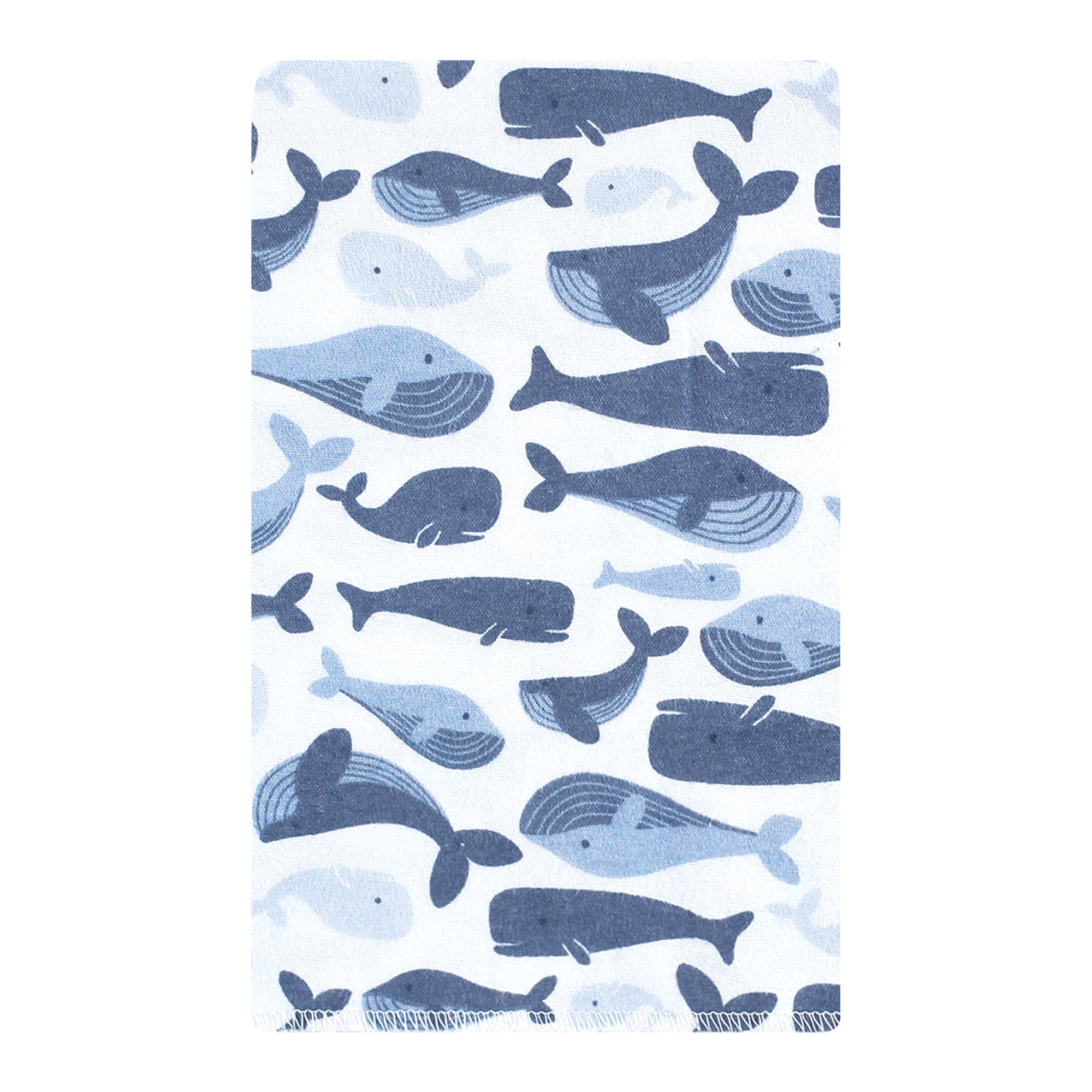 Hudson Baby Infant Boys Cotton Flannel Burp Cloths 10pk, Cute Whales, One Size