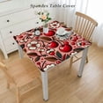 thumbnail image 2 of BANET Flower Cherry Fruits Square Fitted Tablecloth Elastic Edge Waterproof Oil-Proof Table Cover Stain-Resistant Table Cloth Fits Square Tables  White, 2 of 7