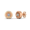 thumbnail image 2 of 2MM Round Opal 925 Silver Rose Plated Tiny Stud Mother's Day Gift Women Earrings, 2 of 4