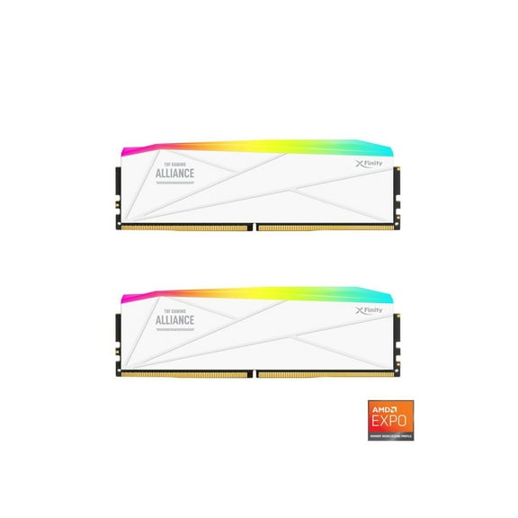 V-COLOR DDR5 TUF GAMING ALLIANCE Manta XFinity 64GB (32GBx2) 6400MHz CL32 1.4V AMD EXPO SK Hynix Original IC RGB Gaming Desktop Upgrade RAM Memory Module White (GTMXFAL3264832WWK)