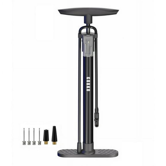 GOBKO Bike Floor Pump,Floor Bicycle Pump with Both Presta and Schrader Bicycle Pumps Valves High Pressure 160Psi Multi-Purpose Portable Air Pump for Road Bike MTB Sports Balls