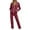 Red, variant on Women's Casual Hooded Tracksuit Set, Solid Color Zip-Up Sweatshirt with High-Waist Drawstring Pants, 2-Piece Sweatsuit for Daily Wear and Outings
