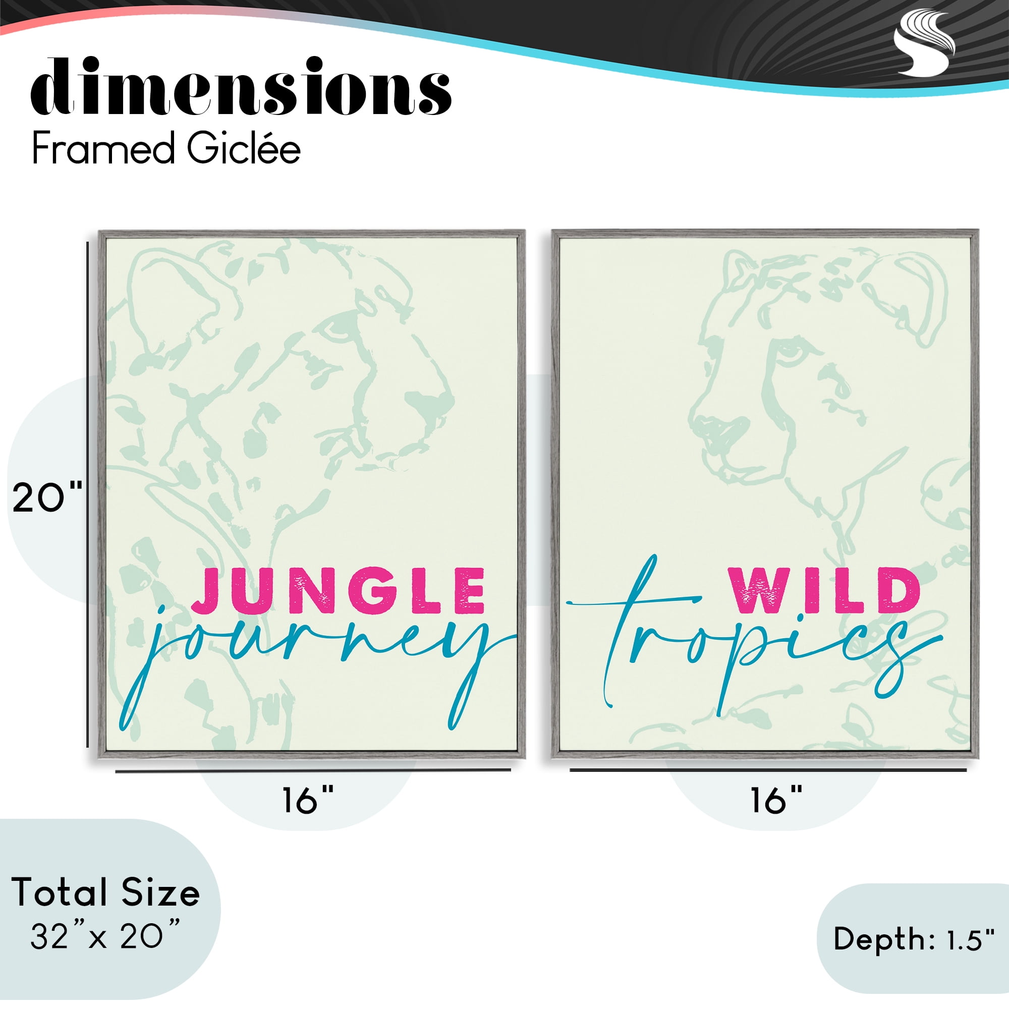 Stupell Industries Wildlife Phrases Cheetahs 2 Piece Gray Framed Giclee Art Set, design by Lanie Loreth