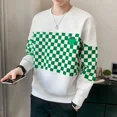 thumbnail image 3 of Camiseta para hombre, cuello redondo, jersey a cuadros, marca de alta calidad, top emo social, invierno, sudaderas a granel, moda Harajuku, ropa para hombre, 3 of 4