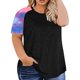 thumbnail image 1 of Gibobby Blusa de Trabajo de Manga Corta Tops talla grande para mujer Túnica con estampado verano Tops primavera Camisas manga corta con cuello redondo Blus(Negro,M), 1 of 3