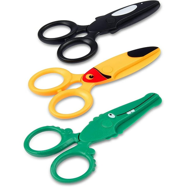 PEACNNG 3 Pieces Kids Safety Scissors, Toddler Craft Scissors