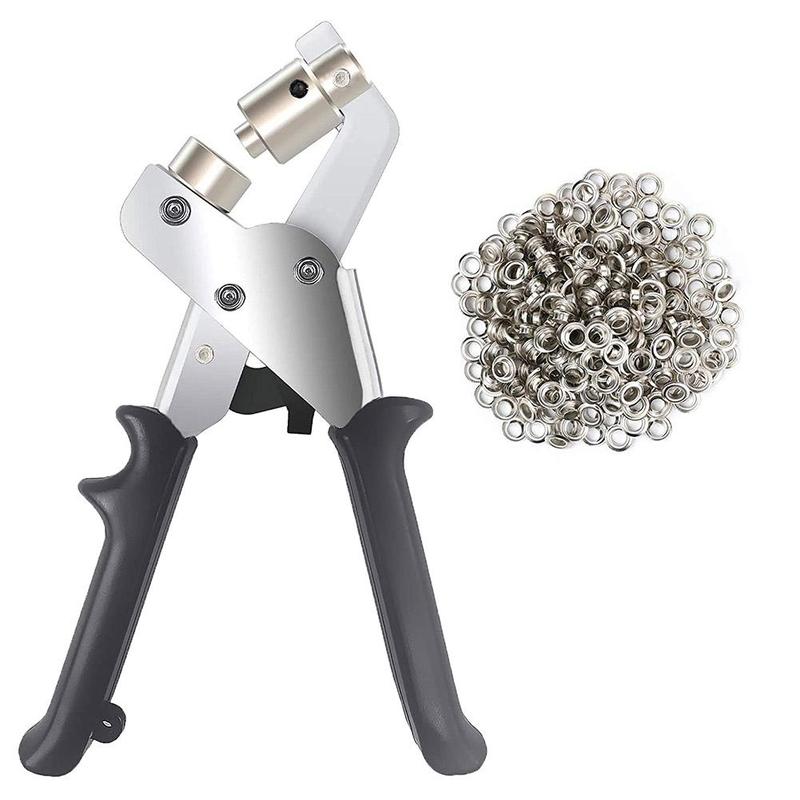 Eyelet Grommet Kit Plier Hole Punch Leather Steel Fabric Canvas Eyelets