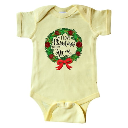 

Inktastic I Love Christmas with My Mimi Wreath Gift Baby Boy or Baby Girl Bodysuit