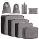 thumbnail image 2 of sweethay 9 piezas cubos de embalaje organizador de equipaje malla ropa zapatos sujetador maleta con cordón clasificación bolsa de Almacenamiento y organización del hogar Gris, 2 of 6