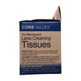 Core Values Lens Cleaning Tissues, 100 individually wrapped premoistened wipes