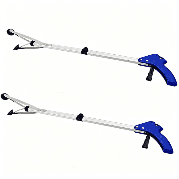 EXLEAF 2 Pcs Reacher Grabber Suction Cup Grip Foldable Long Arm Reaching Claw Hand Grabber Trash Pickup Tool